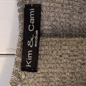 Kim & Cami Shimmering Silver Knit Top